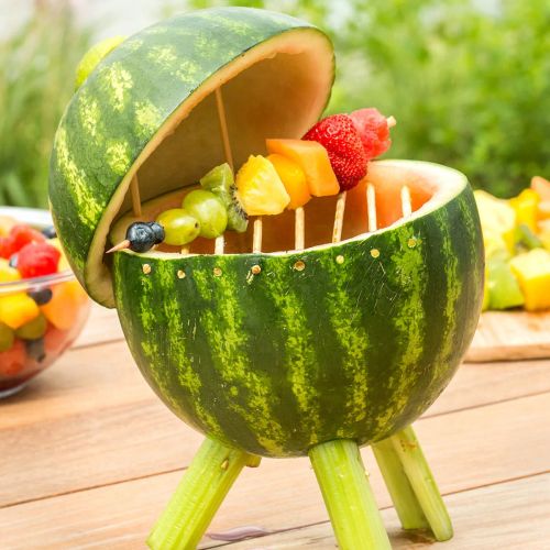 Watermelon Grill With Fruit Skewers