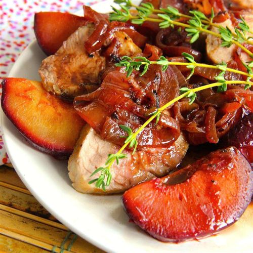 Roasted Pork Tenderloin with Fresh Plum Sauce