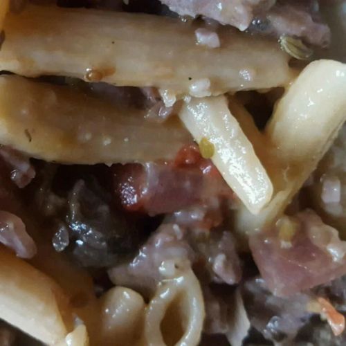 Penne with Sausage and Portobello Mushrooms