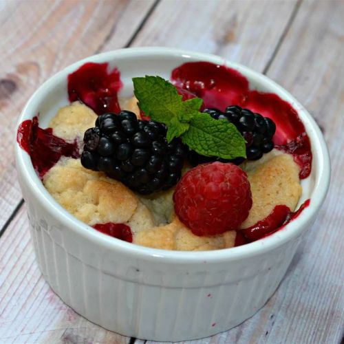 Raspberry and Blueberry Cobbler