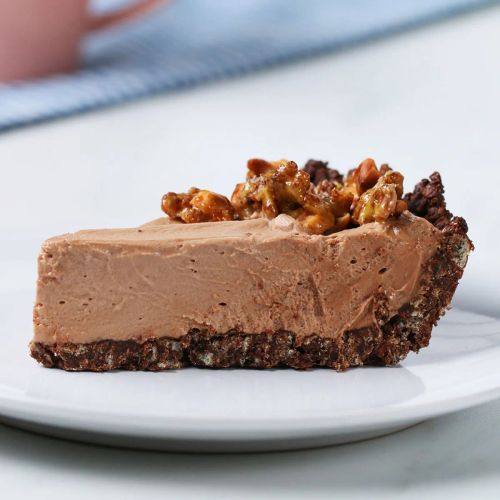 Cocoa Crispy Rice Chocolate Hazelnut Mousse Pie