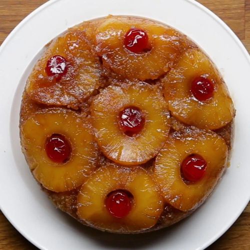 Rice Cooker Upside-Down Pineapple Cake