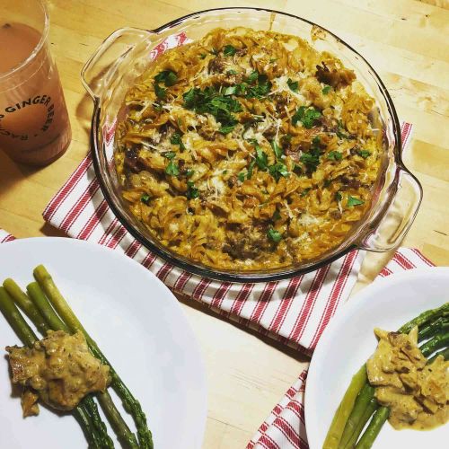 Creamy Pumpkin Pasta Bake