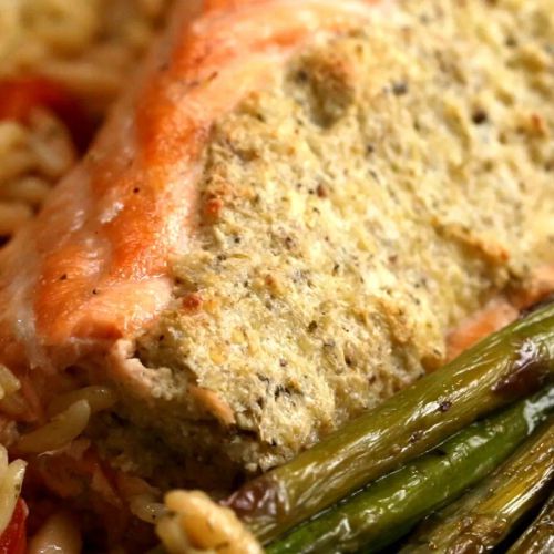 Cheesy Pesto-Stuffed Salmon