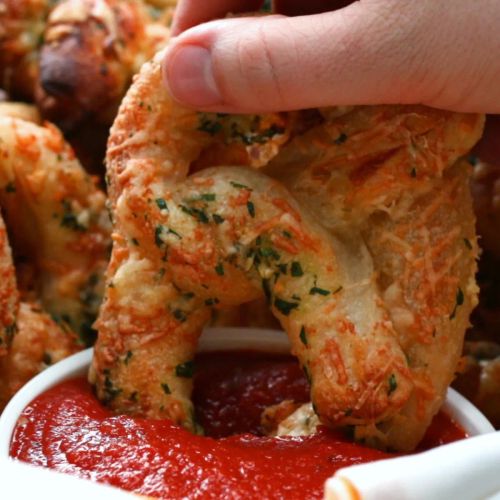 Cheese-Stuffed Garlic Parmesan Pretzels