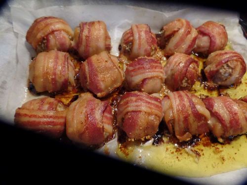 Giant Bacon-Wrapped Meatballs