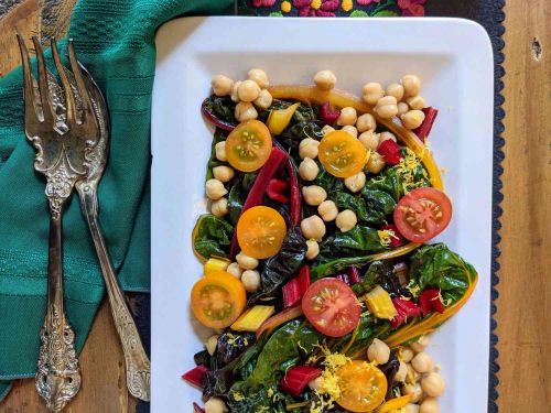 Swiss Chard with Garbanzo Beans and Fresh Tomatoes