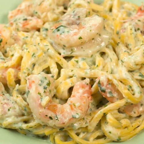 Green Sauce Shrimp Pasta