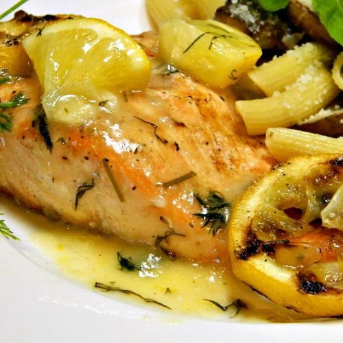 Big Ray's Lemony Grilled Salmon Fillets with Dill Sauce