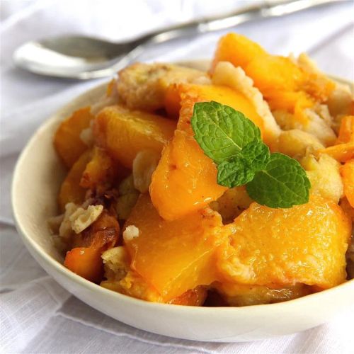 Sugar-Free Peach and Banana Cobbler