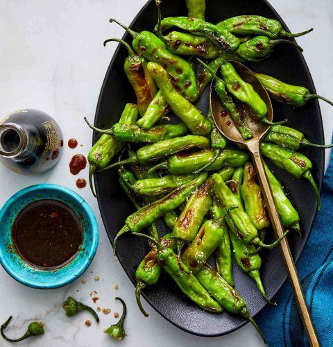 Air Fryer Soy-Ginger Shishito Peppers