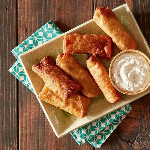 Southwestern Egg Rolls with Avocado Cilantro Sauce