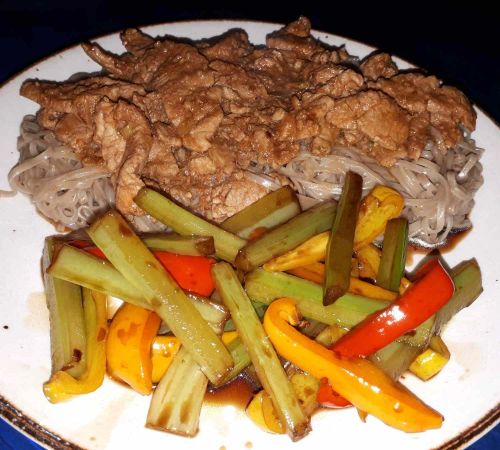 Korean Fried Pork With Stir-Fried Celery