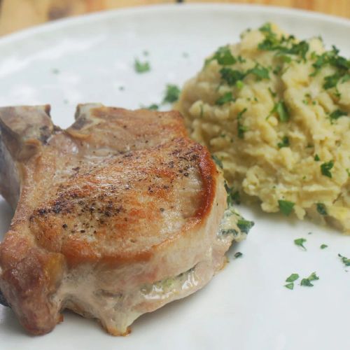 Pork Chops And Creamy Spinach