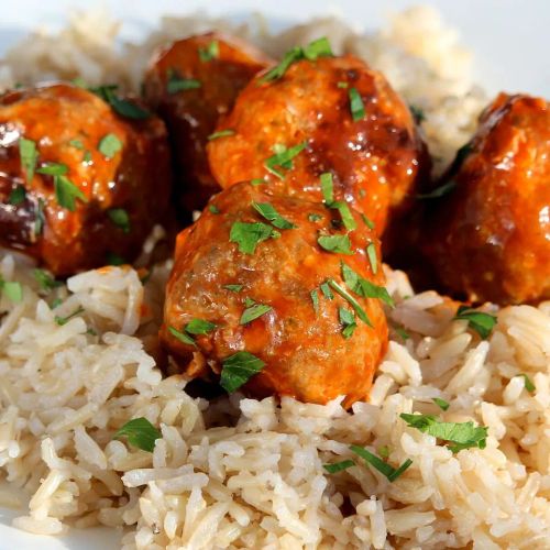 Feta-Stuffed Cocktail Buffalo Chicken Meatballs