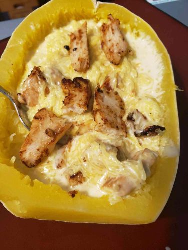 Chicken and Spaghetti Squash Alfredo