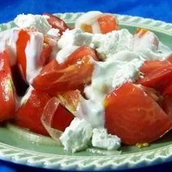 Heirloom Tomato Salad with Crumbled Goat Cheese