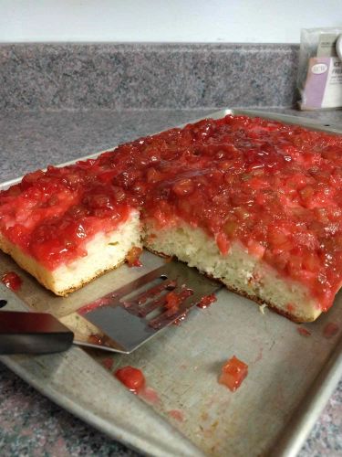 Upside Down Rhubarb Cake