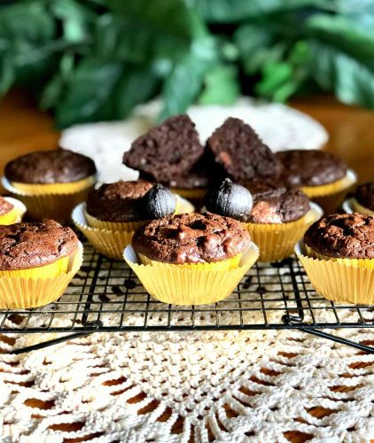 Black Garlic Chocolate Muffins