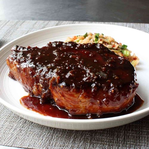 Sticky Garlic Pork Chops