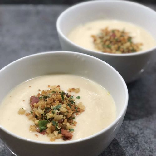 Cream of Cauliflower Soup With Bacon Gremolata