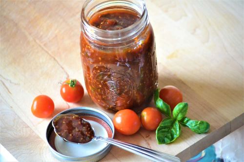 Small-Batch Basil and Cherry Tomato Freezer Jam