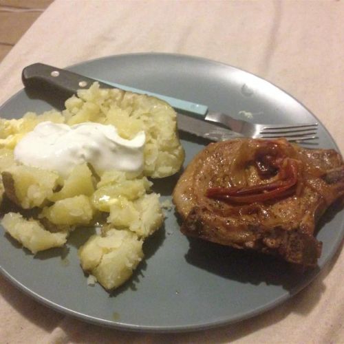 Pork Chops with Bourbon Tomatoes