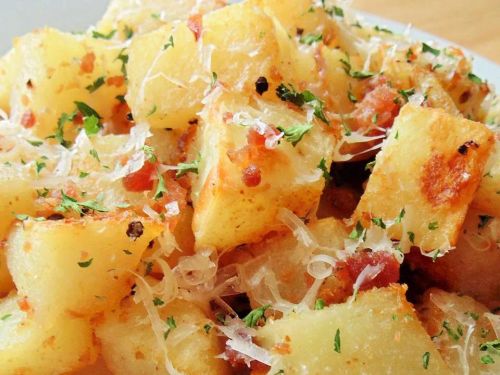 Roasted Potatoes with Bacon, Cheese, and Parsley