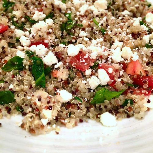 Spinach, Tomato, and Feta Quinoa Salad