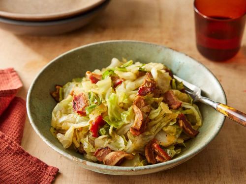 Fried Cabbage with Bacon, Onion, and Garlic