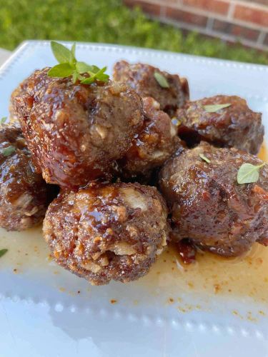 Maple Mustard-Glazed Meatballs