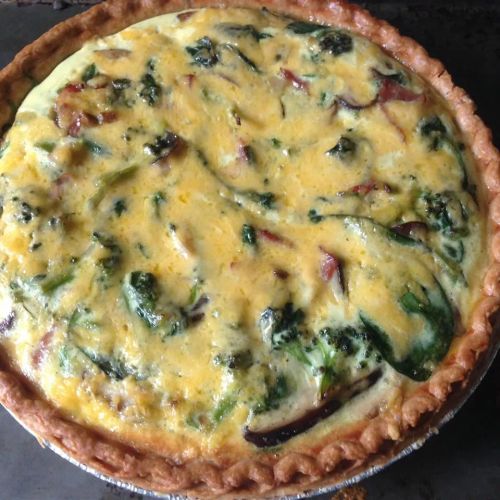 Spinach and Mushroom Quiche with Shiitake Mushrooms