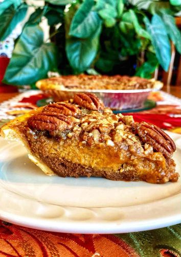 Chocolate Pumpkin Pecan Pie