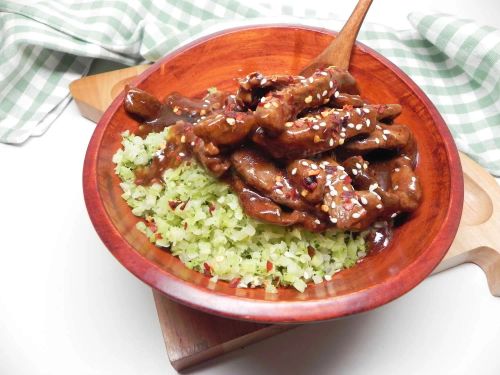 Beef and Riced Broccoli Bowl