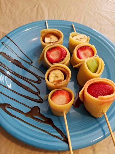 Fruit Crepe Kebabs