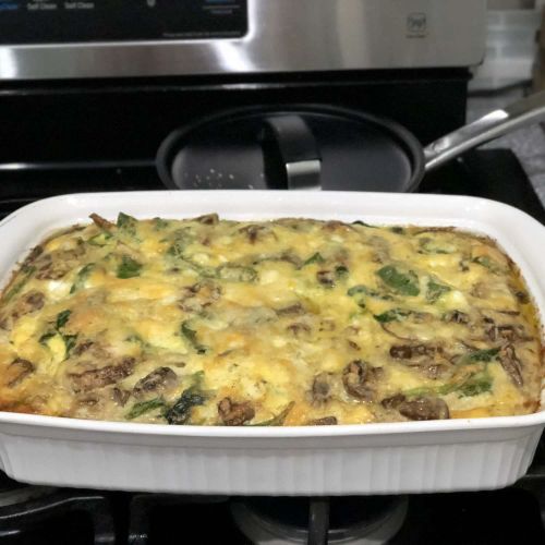 Spinach and Mushroom Egg Casserole