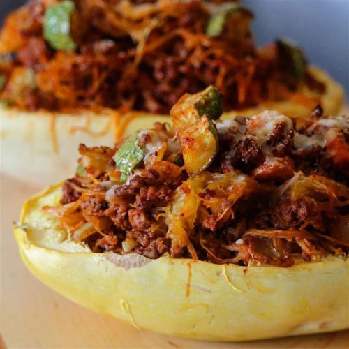 Spaghetti Squash Casserole in the Shell