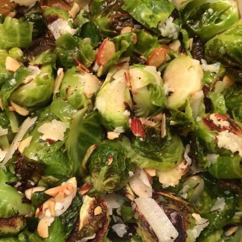 Brussels Sprouts with Almonds and Manchego