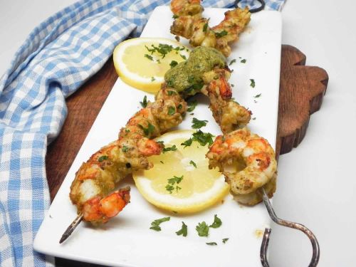 Grilled Pesto Shrimp Skewers