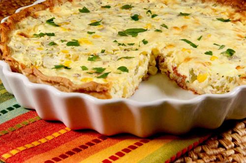 Chili Pepper, Corn, and Bacon Quiche