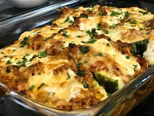 Sausage-Stuffed Zucchini