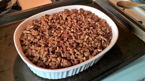 Roasted Sweet Potato Casserole with Pecan Crumble