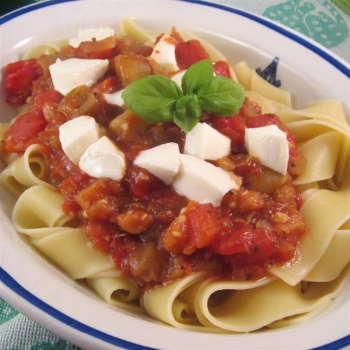 Mediterranean-Style Eggplant Pasta