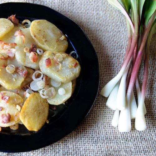 Fried Potatoes with Bacon and Ramps