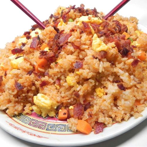 Fried Rice with Bacon and Sriracha