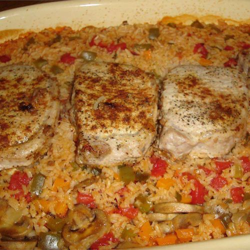 Pork Chops with Garden Rice