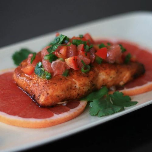 Sweet and Spicy Salmon with Grapefruit Salsa