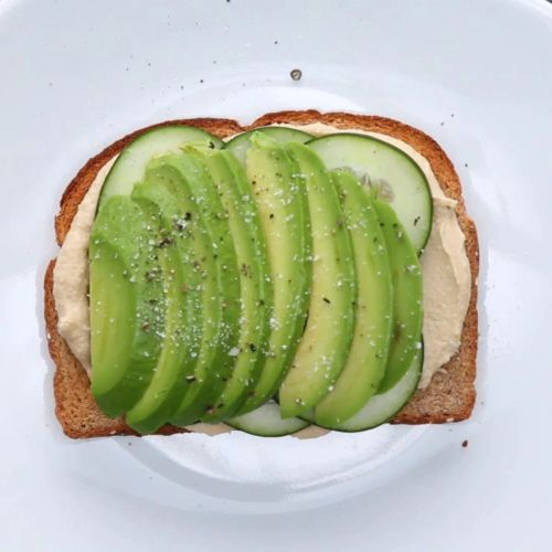 Hummus & Cucumber Avocado Toast