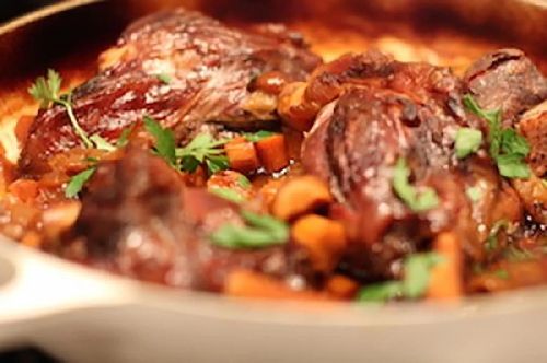 Braised Lamb Shanks with Butternut Squash Puree