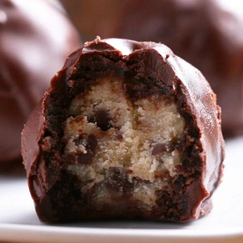 Cookie Dough Stuffed Brownie Truffles